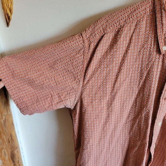 Eddie Bauer Short Sleeve Button Down Orange Extra Large XL T Tall - Picture 5 of 7